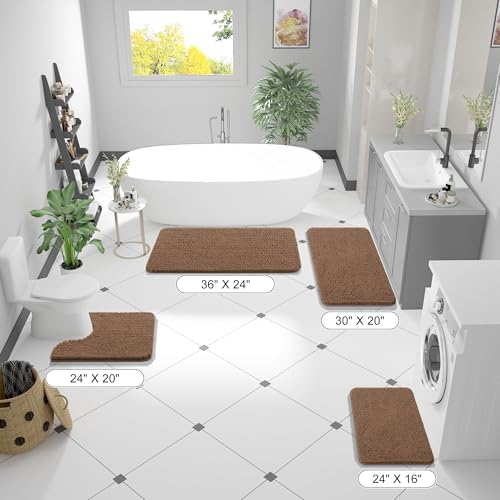 OLANLY Bathroom Rugs 35x24, Extra Soft Absorbent Chenille Bath Rugs - Image 2
