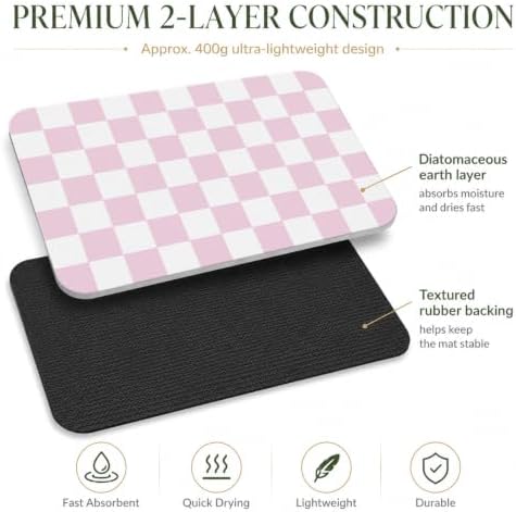 Natural Diatomaceous Earth Bath Mat, Ultra Thin Quick Dry Floor Rug - Image 6