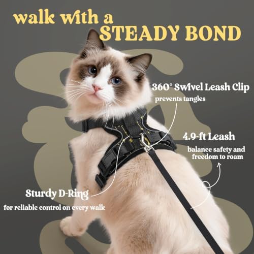 rabbitgoo Cat Harness and Leash Set, Escape Proof Vest, Lunar Prowl - Image 5