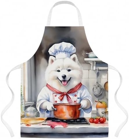 Caroline's Treasures Samoyed The Chef Apron Cooking Kitchen Server Baking by CarolinesTreasures