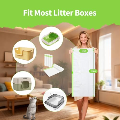 24 Count Jumbo Cat litter Box Liners, Extra Large Heavy Duty Litter Pan Liner - Image 3
