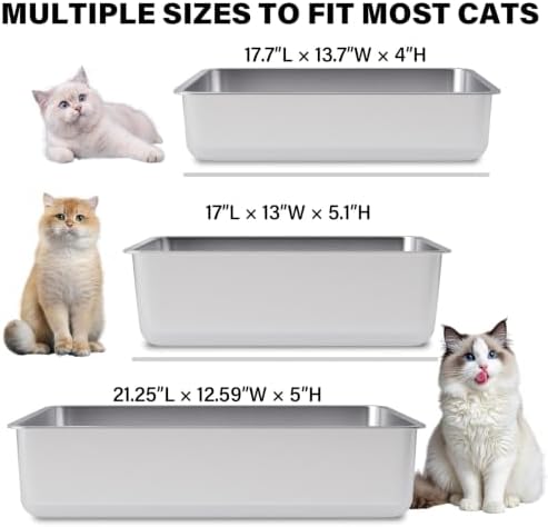 Small Stainless Steel Litter Box, Metal Litter Box - Image 5