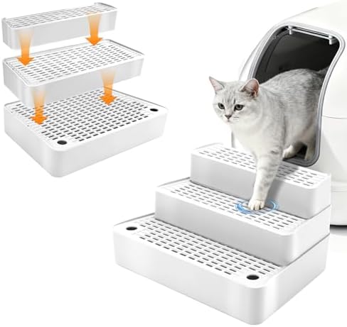 Adjustable 3-Step Cat Ramp for Litter Box, Litter Trapper by Midollarle