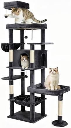 77.5 Inch Cat Tree with Bed, Observation Deck, Plush Platform & Toy Ball by Unknown