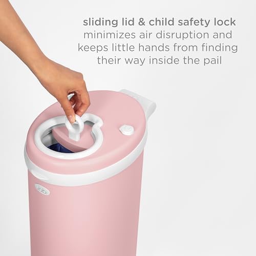 Ubbi Stainless Steel Diaper Pail, No Special Bag, Odor-Locking, Fig Blossom - Image 6