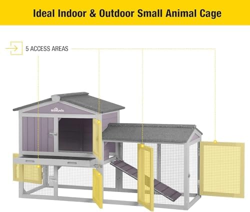 Aivituvin Rabbit Hutch Indoor Bunny Cage Outdoor Chicken Coop Rabbit House - Image 5