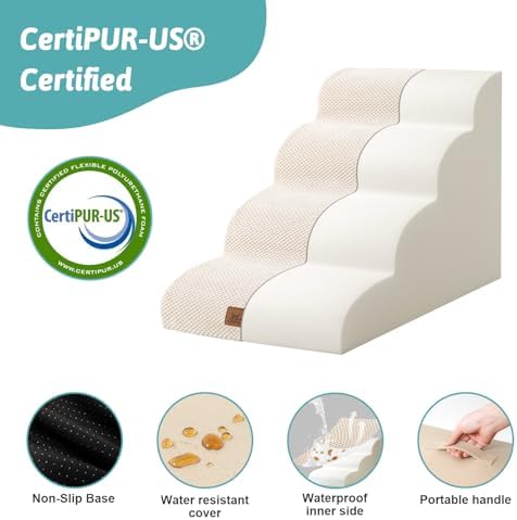 COZY KISS Dog Stairs for Small Dog 19.7" H, 4 Step Pet Ramp for Bed - Image 4