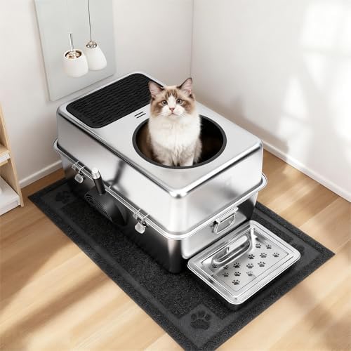 304 Stainless Steel Cat Litter Box, Fully Enclosed Leak-Proof & Rust-Proof - Image 2