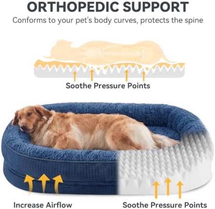 JOEJOY Orthopedic Dog Bed for Large Dogs, Egg-Crate Memory Foam Pet Bed - Image 2