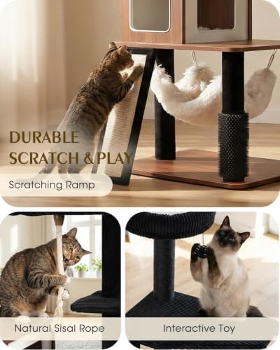 61" Modern Cat Tree, Tall Cat Tower - Image 4