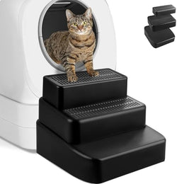 3 Step Litter Box Ramp Adjustable Detachable Litter Box Step by Bartuke