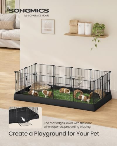 SONGMICS Guinea Pig Cage, Steel Wire Small Animal Enclosure - Image 2