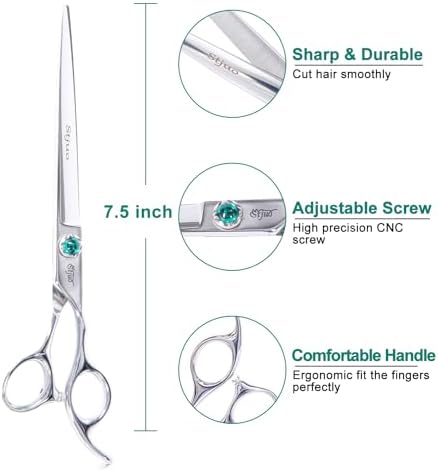 Dog Grooming Straight Scissors 7.5 inch Professional Pet Shears Made Of - Image 2