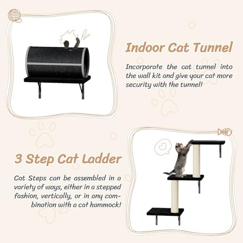7-in-1 Cat Wall Shelves, Wall Mounted Climber Set - Image 5