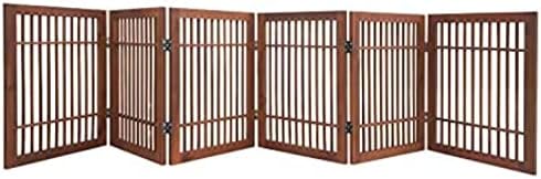 Urnporium Freestanding Wooden Dog Gate Foldable Indoor Pet Gate No Drill by Urnporium