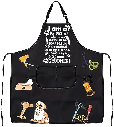 JXGZSO Dog Groomer Gifts Dog Groomer Apron Pet Grooming Apron Dog Hairdresser by JXGZSO