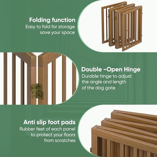 Dog Gates for Doorways, Foldable Dog Gate Indoor, Freestanding Pet Gates for - Image 3