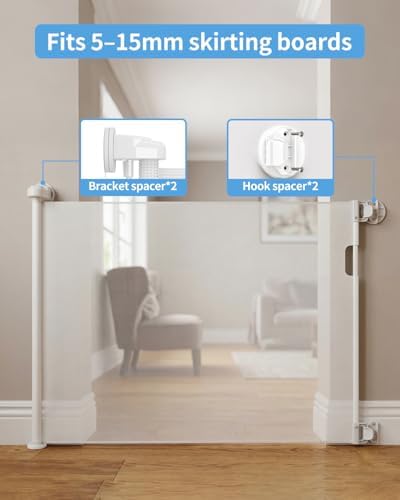 Veraste Retractable Baby Gate for Doorways and Stairs, Mesh Safety Gate for Pet - Image 4
