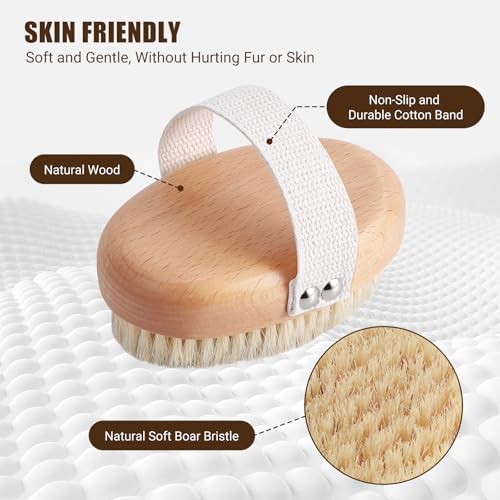 Soft Boar Bristle Pet Palm Brush - Image 4