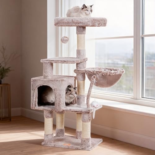 Heybly Cat Tree with Toy, 43.3 inch Cat Tower by HEYBLY
