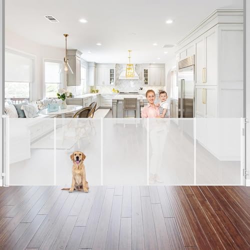 Reinforced 42" Tall Baby Gate 96" Wide Retractable Dog Gate Indoor/Outdoor by BabyPetSafetyGate