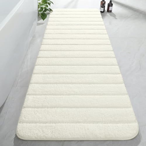 AROGAN Luxury Long Bathroom Runner Rugs 24x72 Inch Bath Rug, Cream White by AROGANAREARUG