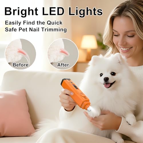 Upgraded +50% Power Dog Nail Grinder, Whisper Quiet Pet Nail Trimmer - Image 5