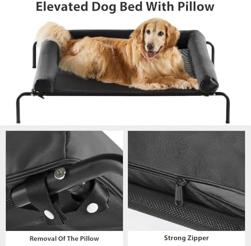 RRPETHOME Elevated Cooling Dog Cot Bed, Large Raised Outdoor Dog Bed - Image 4