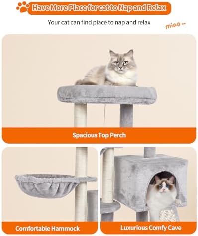 Cute Cat Tree Kitten Cat Tower Condo Furniture Scratching Posts Hammock - Image 5