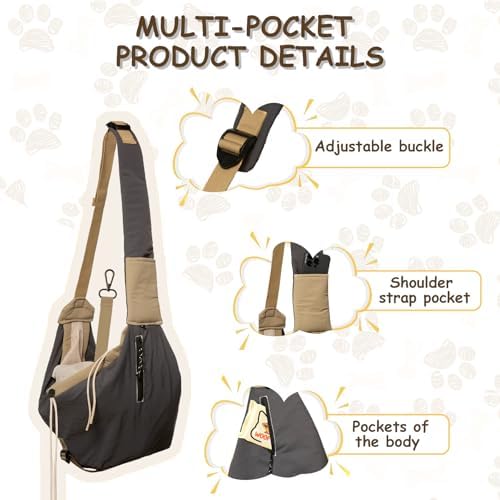 Dog Carrier Sling for Small Dogs/Cats Up to 15 lbs - Image 2