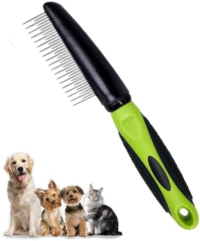 Dog Comb for Shedding & Dematting, Rotating Pins, 8.7 in by DSKRUI