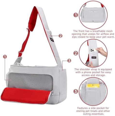 Dog Sling Carrier for Dogs & Cats, Fits 7–18lbs, Lightweight Pet Carrier Bag - Image 3