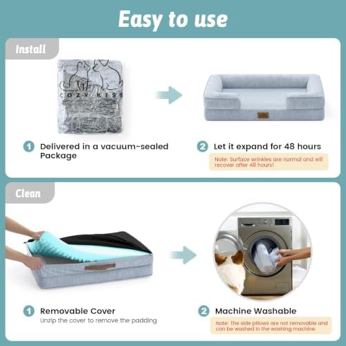 COZY KISS Orthopedic Dog Cooling Bed Washable - Image 6
