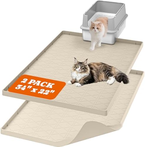 Pawtners Silicone Cat Litter Mat 34 x 22 in, 2 Pack by Pawtners