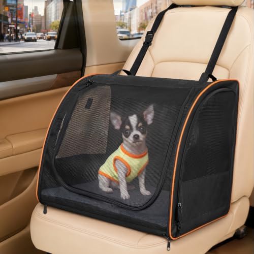 Dog Car Seat, Enclosed Carrier for Pets Travel Safety Dog Crate Soft-Sided by UNICITII