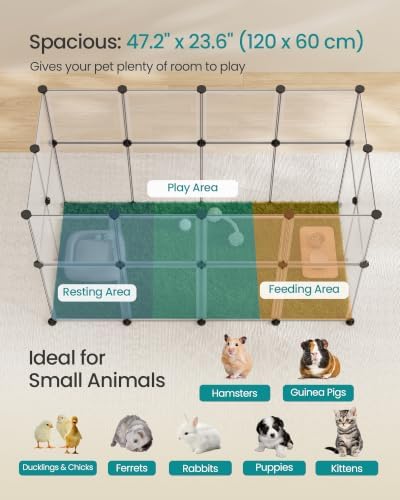 SONGMICS Clear Pet Playpen, Modular Plastic Enclosure - Image 3