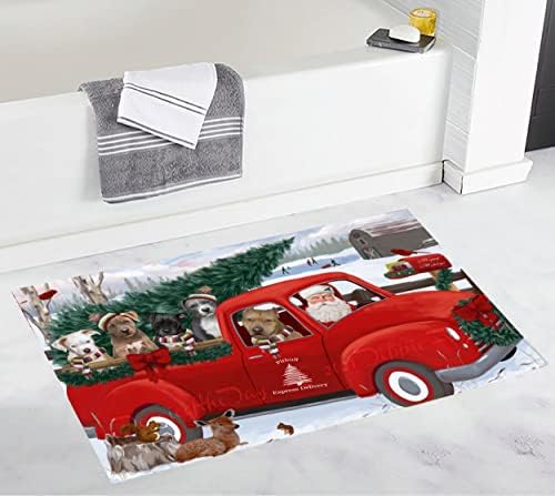 Doggie of the Day Christmas Santa Express Delivery Red Truck Pitbull Dogs Bath by DoggieoftheDay