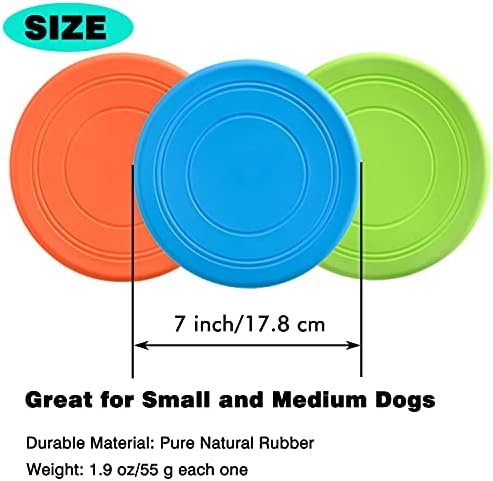XIGOU Dog Flying Disc, 3 Pack Dog Flyer Toys, Soft Rubber Interactive - Image 4