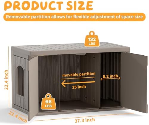 Cat Litter Box Enclosure, Indoor Outdoor Cat House - Image 4