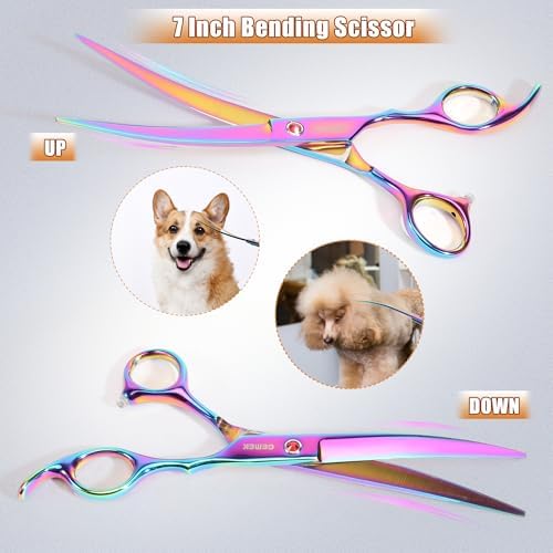 7.0in Titanium Dog Grooming Scissors Set - Image 5