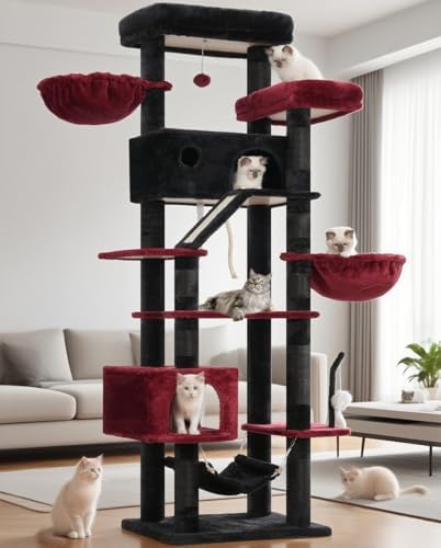 Gitelsnour Tall Cat Tree Tower for for Multiple Cats, Large Condo by Gitelnour