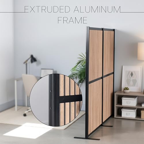 VIVO Wood Slat Freestanding 76 x 66 inch Privacy Panel, PP-MWS63WD - Image 5