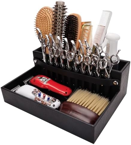 Barber Storage Box, Hairdressing Tool Holder, Shear Holder PU Leather Salon by ZIBARBER