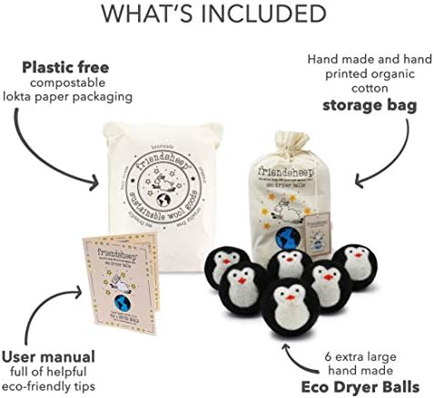 Friendsheep Wool Dryer Balls, Organic Reusable Fabric Softener Alternative - Image 4