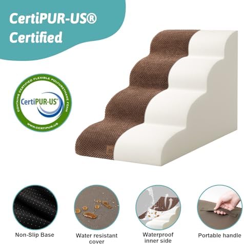COZY KISS Dog Stairs for Small Dog 19.7" H, 4 Step Pet Ramp for Bed - Image 5