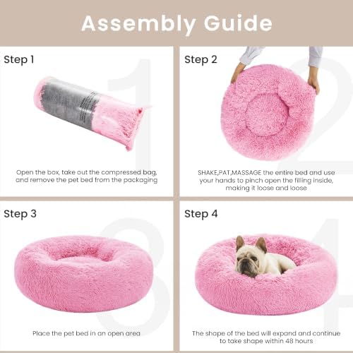 Love's cabin Calming Cat Bed for Indoor Cats, Anti-Anxiety Donut Round Dog Bed - Image 5