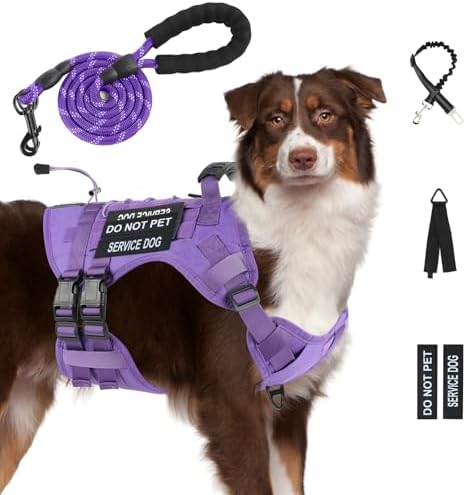 No Pull Tactical Dog Harness for Large Dogs, Service Dog Vest by Yungaspy
