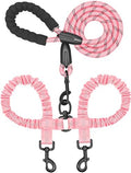 iYoShop Double Dog Leash, 360° Swivel, No Tangle, Baby Pink by iYoShop
