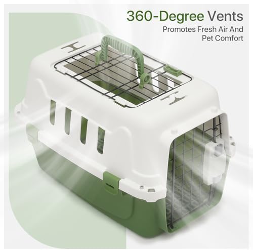 18 Inch Hard-Sided Plastic Dog Carrier 2 Door Travel Crate - Image 5