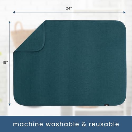 S&T INC. Dish Drying Mat, Tapestry Blue - Image 6